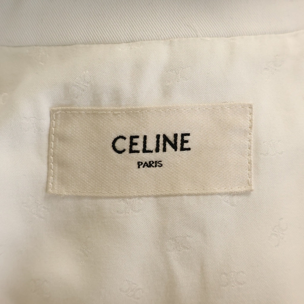 CELINE(セリーヌ) トリオンフチャーム コットンギャバジン ロングブルゾン ホワイト 2W852090U