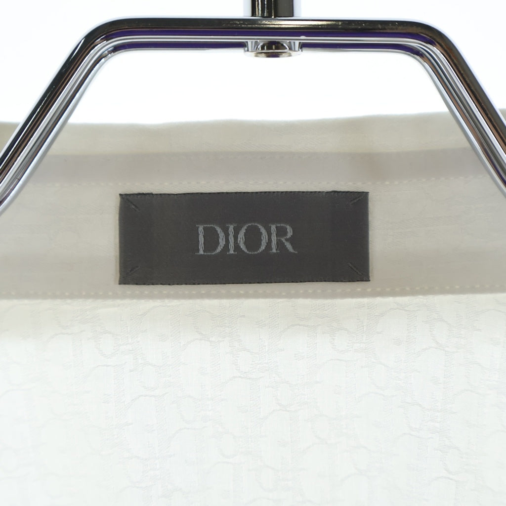 DIOR(ディオール) オブリークジャガード 比翼ボタン 長袖シャツ ホワイト 013C502A4743