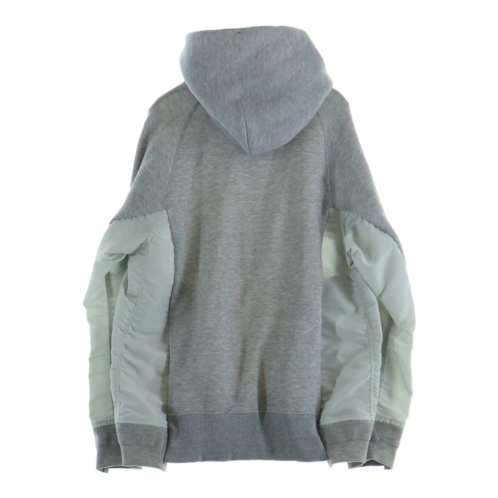Sacai(サカイ) Sponge Sweat x Nylon Twill Hoodie フーディー パーカー グレー SCM-325