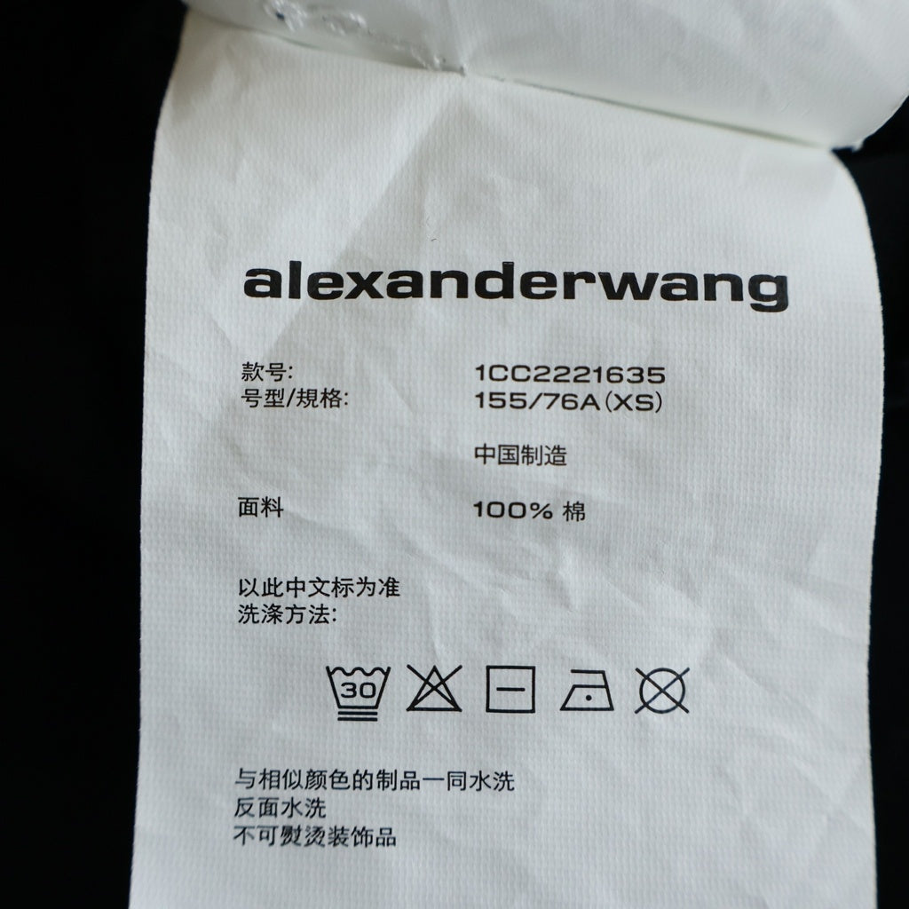 ALEXANDER WANG(アレキサンダーワン) クロップド丈 クルーネックTシャツ カットソー ブラック 1CC2221635 レディース