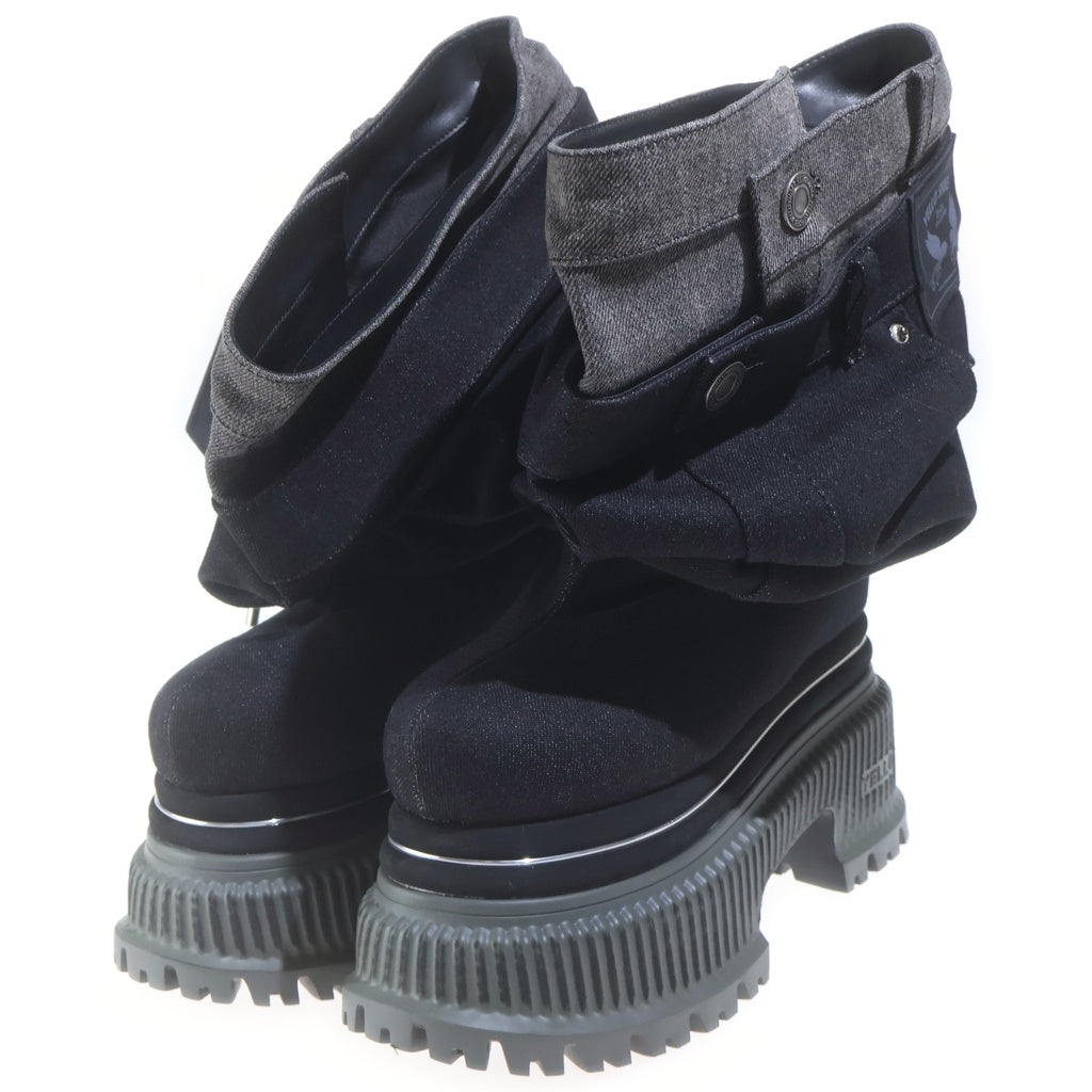 YELLO(イエロ) YELLO SHOES GIO PLATFORM BOOTS プラットフォーム ブーツ ブラック レディース