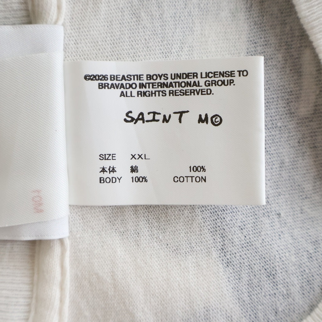 SAINT MICHAEL(セントマイケル) ×BEASTIEBOYS 26SS BTB_SS T-SHIRT ビースティ・ボーイズ フロントプリント クルーネック半袖カットソーTシャツ ホワイト SM-MK8-0000-C23