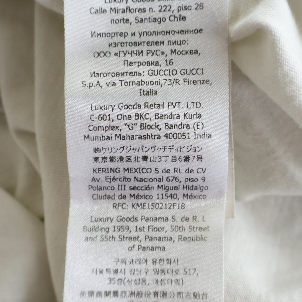 GUCCI(グッチ) フロントロゴプリント クルーネック半袖カットソーTシャツ ホワイト 717422 XJFHR