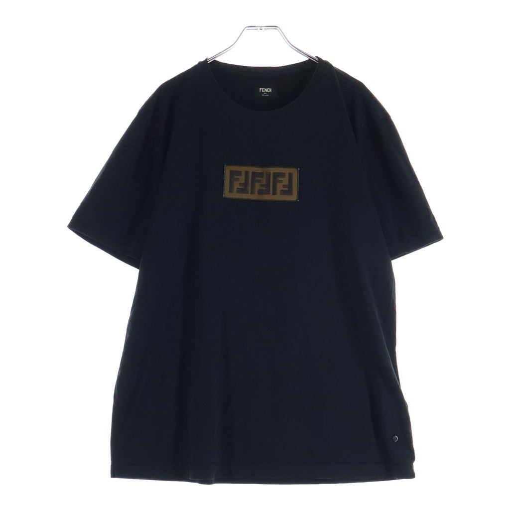 FENDI(フェンディ) FFボックスロゴ クルーネック半袖カットソーTシャツ ブラック FY0894 A28U