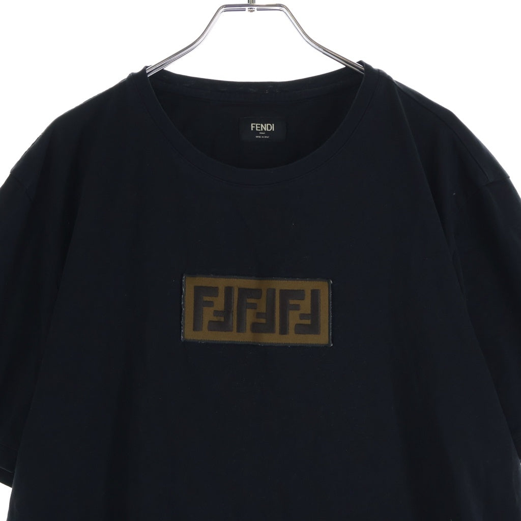 FENDI(フェンディ) FFボックスロゴ クルーネック半袖カットソーTシャツ ブラック FY0894 A28U