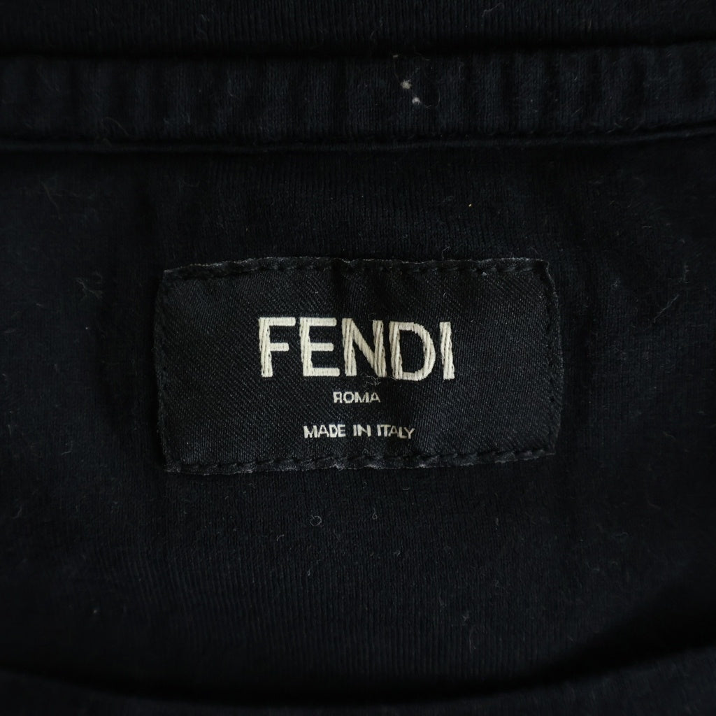 FENDI(フェンディ) FFボックスロゴ クルーネック半袖カットソーTシャツ ブラック FY0894 A28U