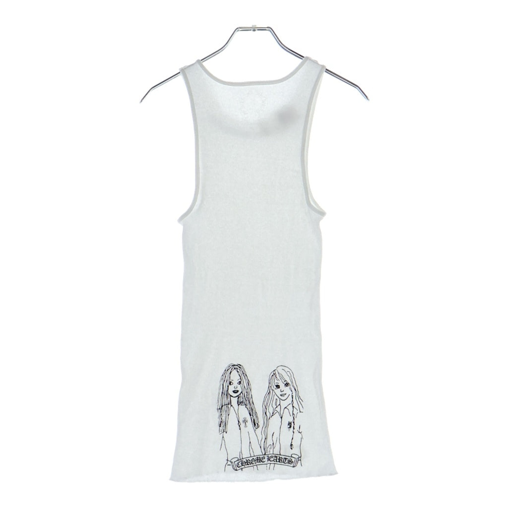 CHROME HEARTS(クロムハーツ) NECK LOGO BACK GIRLS PRINT TANK TOP ネックロゴ バックガールズプリント タンクトップ ホワイト