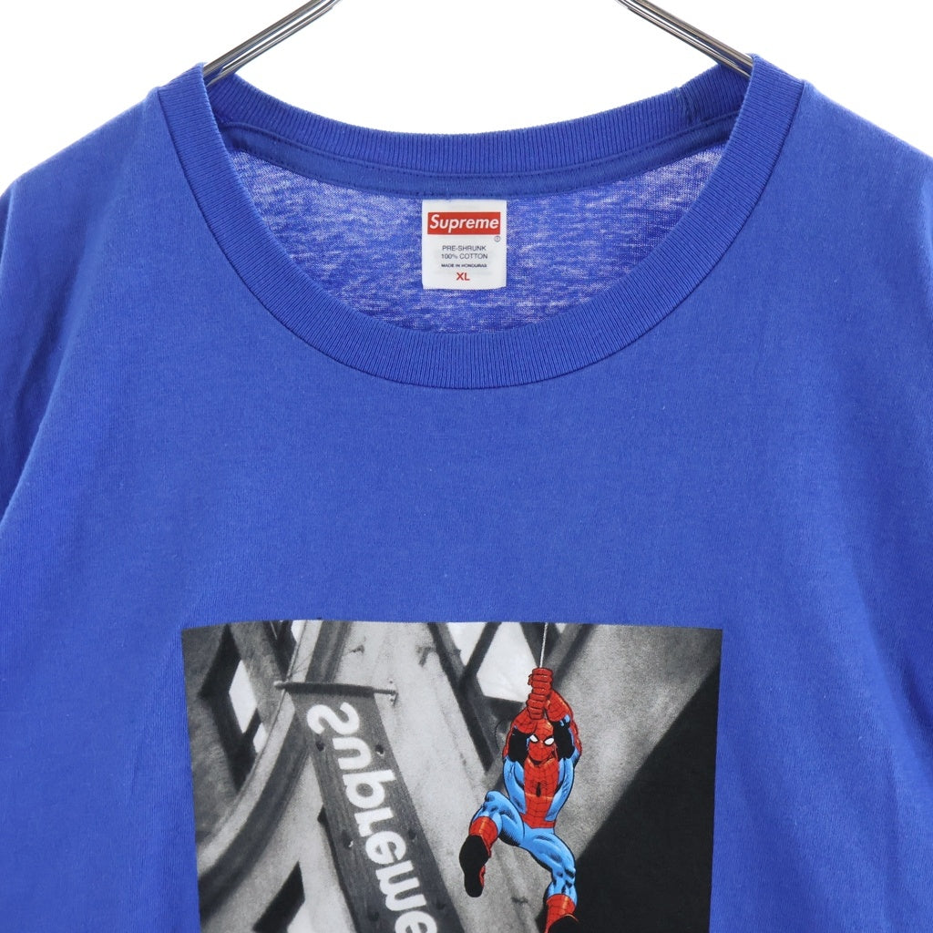 SUPREME(シュプリーム) 26SS ×SPIDER-MAN Royal Tee スパイダーマン ロイヤル フロントプリントクルーネック半袖カットソーTシャツ ブルー