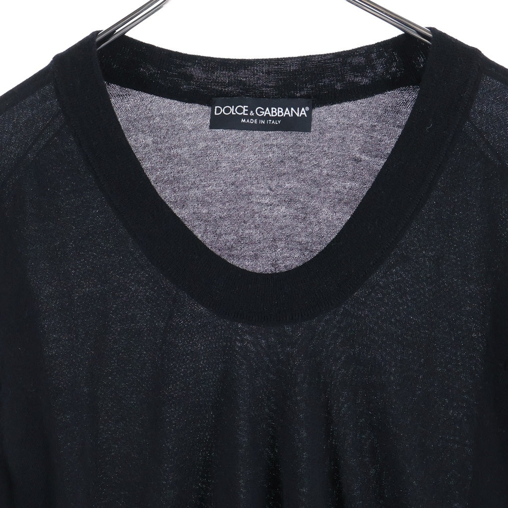 DOLCE & GABBANA(ドルチェアンドガッバーナ) クルーネックカシミヤセーター ニット ブラック G4108K F44N6