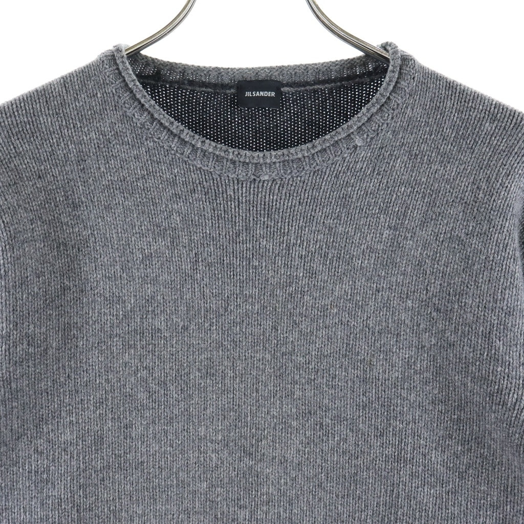 JIL SANDER(ジルサンダー) 背面切替 カシミヤクルーネックセーター ニット ブラック/グレー
