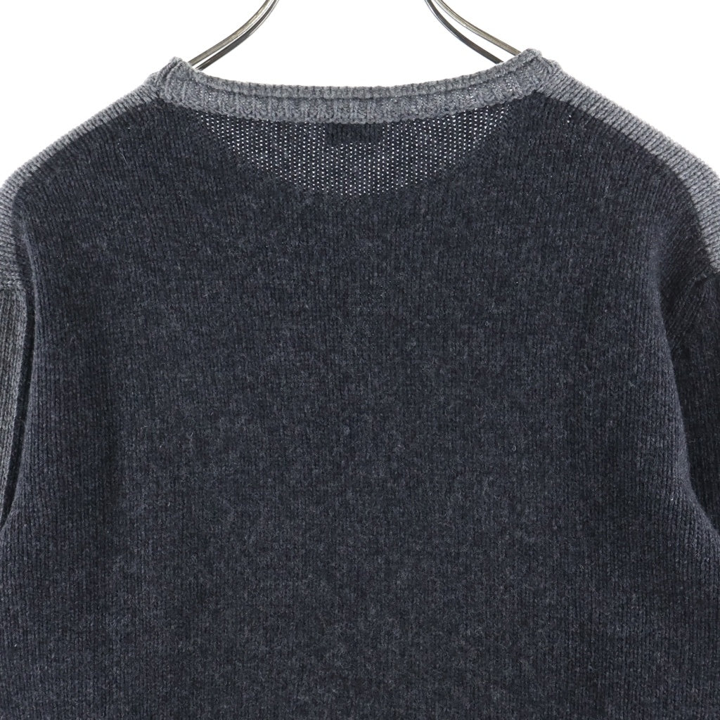 JIL SANDER(ジルサンダー) 背面切替 カシミヤクルーネックセーター ニット ブラック/グレー