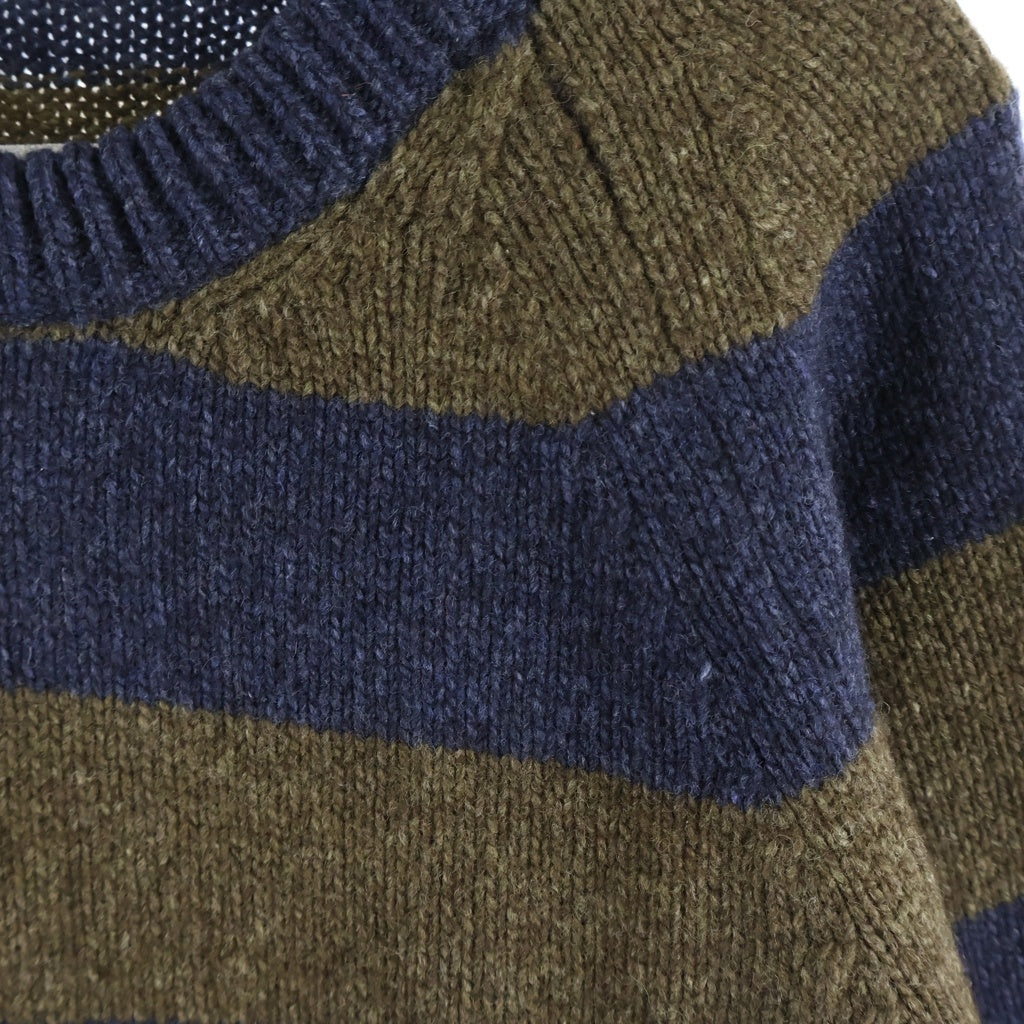 Maison Margiela(メゾンマルジェラ) 14AW ボーダークルーネックセーター ニット ブルー/ブラウン