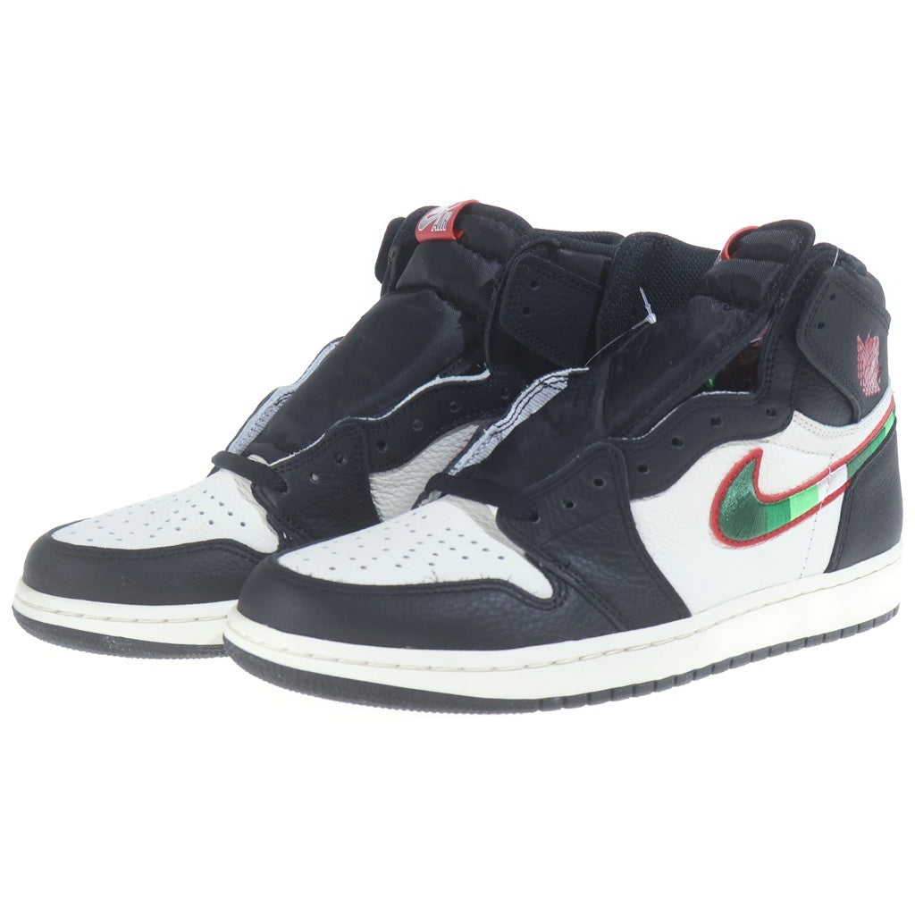 NIKE(ナイキ) AIR JORDAN1 RETRO HIGH OG SPORTS ILLUSTRATED エアジョーダン1 レトロ スポーツ イラストレイテッド レザーハイカットスニーカー ブラック/ホワイト 555088-015 US8.5/26.5cm