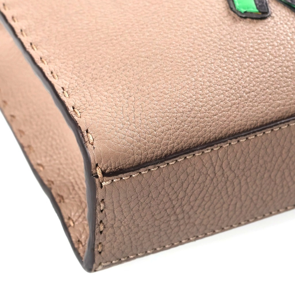 FENDI(フェンディ) 2WAY レザーピーカブー セレリア バナナ ショルダーバック ハンドバック ベージュ レディース