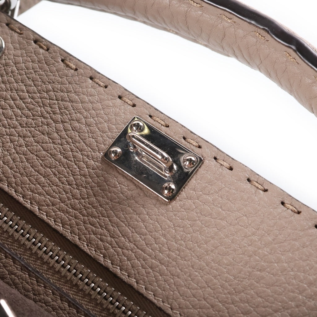 FENDI(フェンディ) 2WAY レザーピーカブー セレリア バナナ ショルダーバック ハンドバック ベージュ レディース