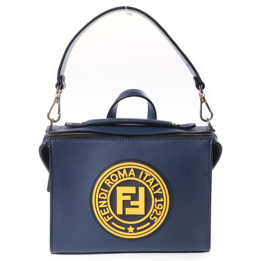 FENDI(フェンディ) ミニルイ ショルダーバック レザーハンドバック ネイビー/イエロー 7M0238 レディース