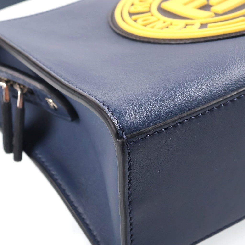 FENDI(フェンディ) ミニルイ ショルダーバック レザーハンドバック ネイビー/イエロー 7M0238 レディース