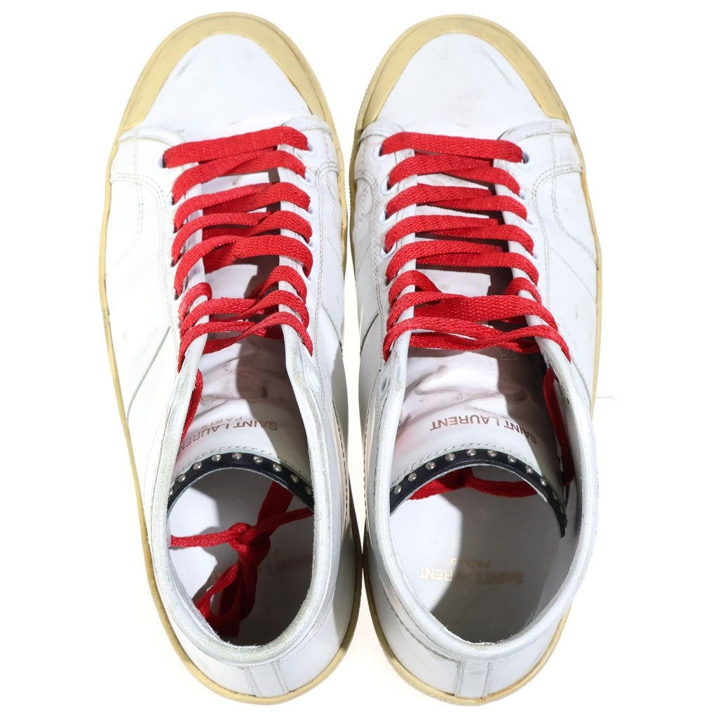 SAINT LAURENT PARIS(サンローランパリ) 16SS By Hedi Slimane Studded Leather High-Top Sneakers エディ期 スタッズ レザーハイカットスニーカー シューズ ホワイト VU420005
