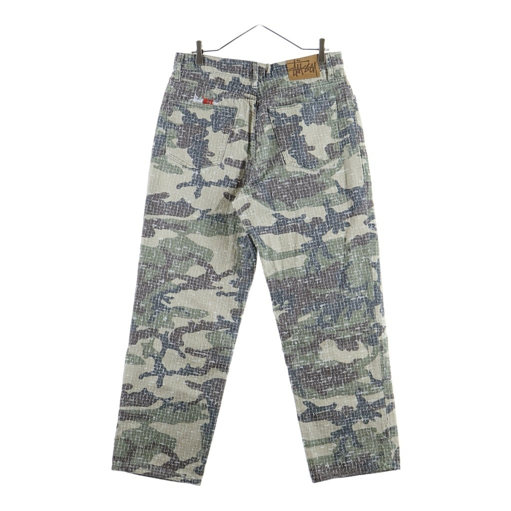 STUSSY(ステューシー) 24SS BIG OL' JEAN CAMO CANVAS NEEDLE PUNCH カモ柄バギーパンツ ワイドパンツ グリーン 116666