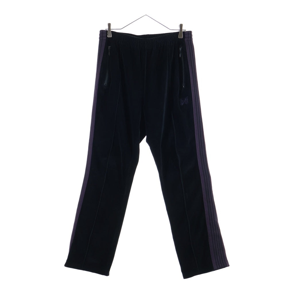 Needles(ニードルス) 21AW ベロアサイドラインパンツ トラックパンツ ブラック/パープル J0229