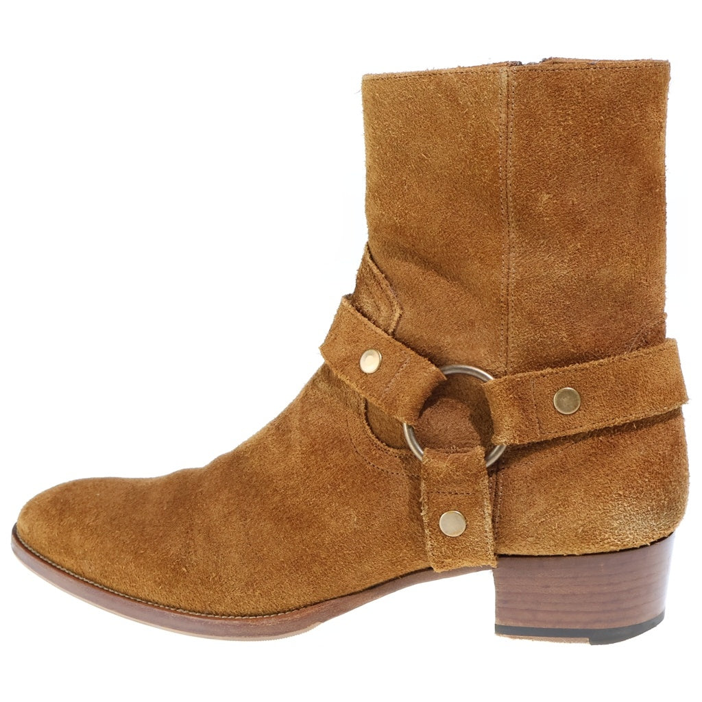 SAINT LAURENT PARIS(サンローランパリ) ワイアットハーネスリングブーツ スエードレザーブーツ ブラウン 573069