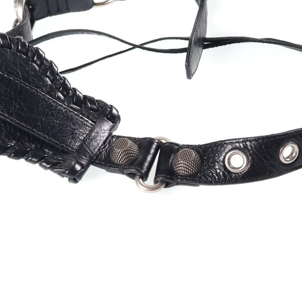 BALENCIAGA(バレンシアガ) Le Cagole Flap Bag DIY Metal メタルロゴ ル カゴール XS フラップバッグ レザーショルダーバック ブラック 671309