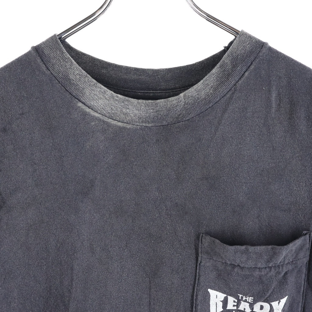 READY MADE(レディメイド) 24SS SS T-SHIRT POCKET フロントプリントクルーネック半袖カットソーTシャツ グレー RE-CO-BK-00-00-278