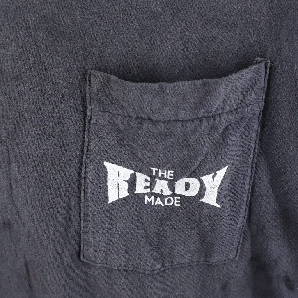 READY MADE(レディメイド) 24SS SS T-SHIRT POCKET フロントプリントクルーネック半袖カットソーTシャツ グレー RE-CO-BK-00-00-278