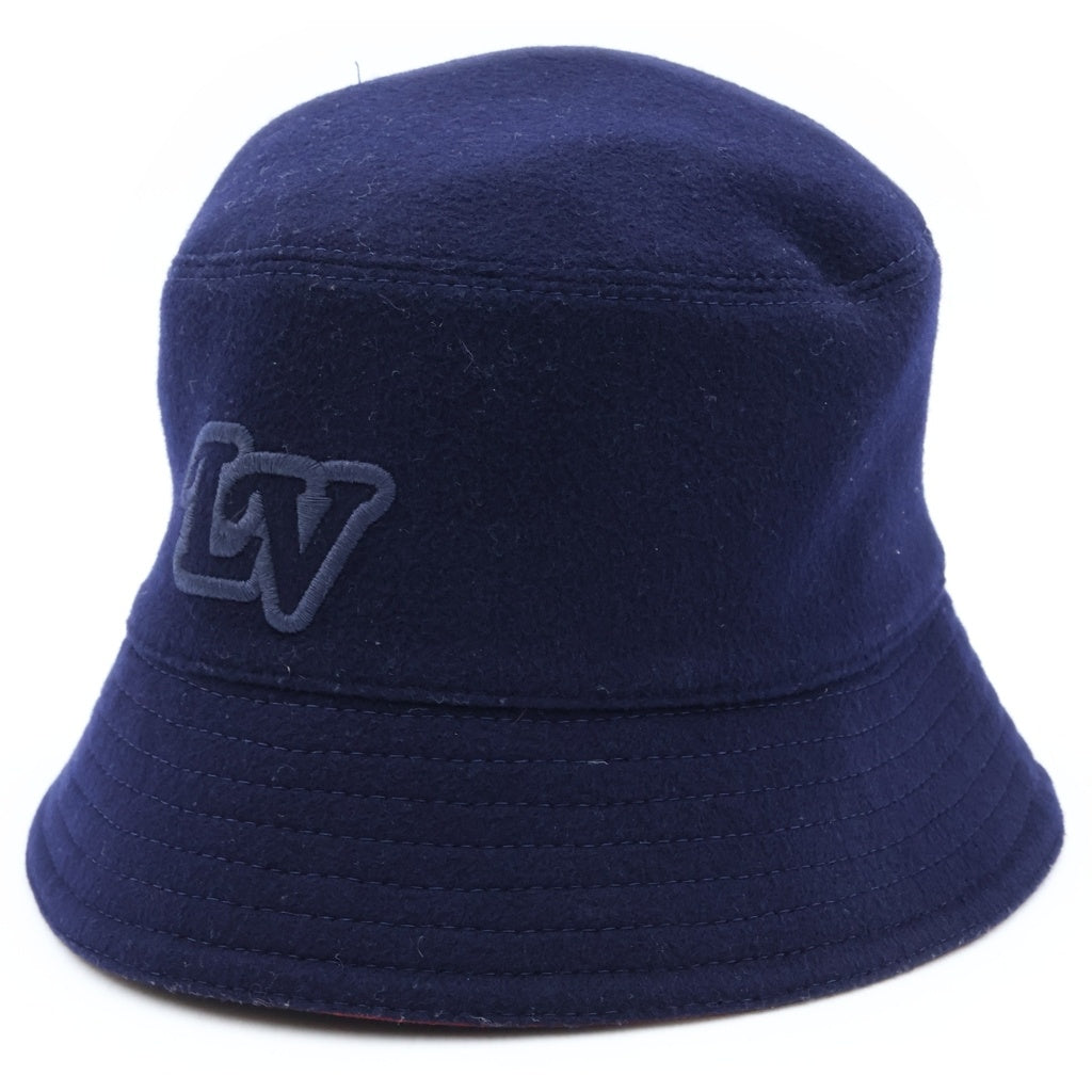LOUIS VUITTON(ルイヴィトン) シャポー・モノグラム レコード ウール×コットン リバーシブルバケットハット ネイビー/レッド M7011L レディース
