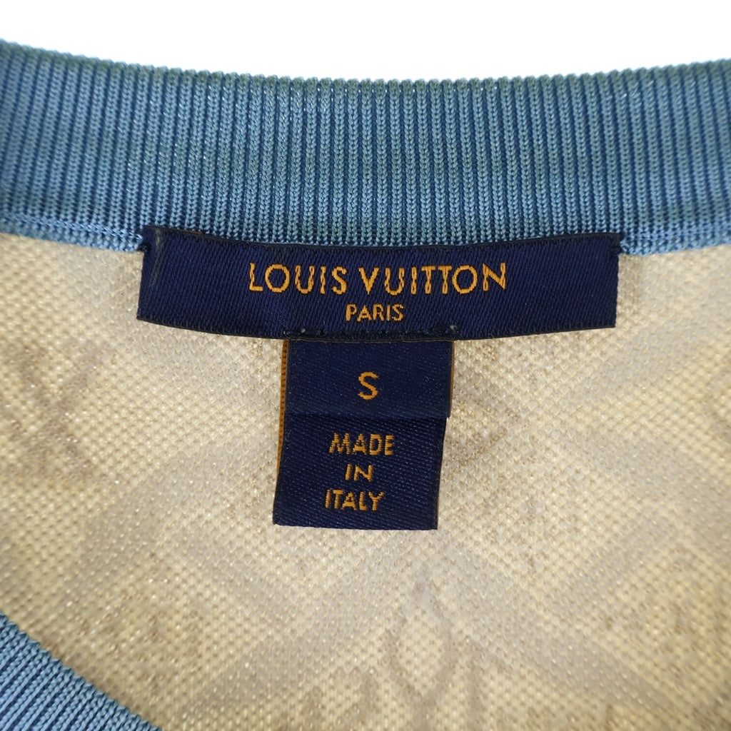 LOUIS VUITTON(ルイヴィトン) 22SS シルクナイロン コントラストトリム チェーン 半袖ニット ベージュ RW221A LW2 FMKS93