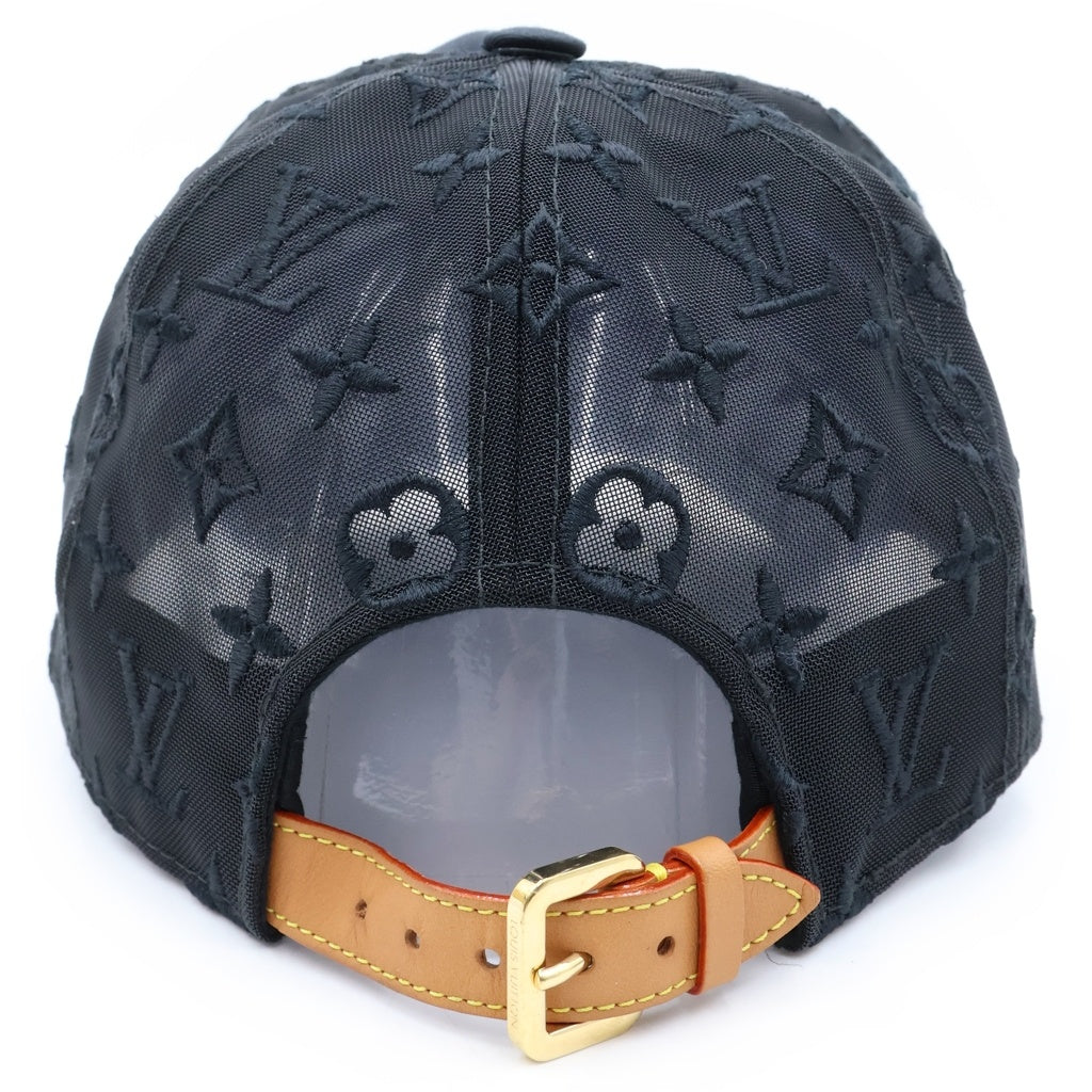 LOUIS VUITTON(ルイヴィトン) ベースボール モノグラム メッシュ キャップ 帽子 ブラック M77115 レディース