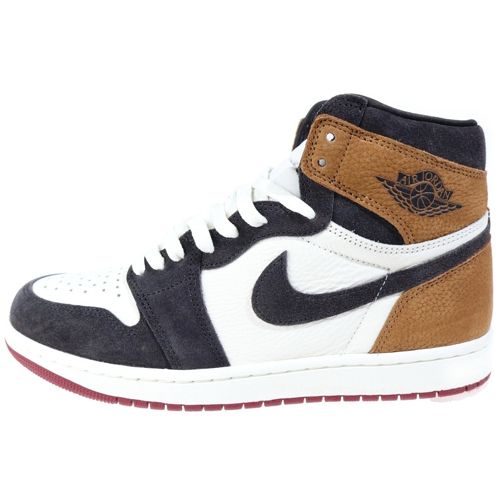 NIKE(ナイキ) AIR JORDAN1 HIGH OG エア ジョーダン 1 ハイカットスニーカー US9/27cm ブラック/ブラウン DZ5485-201