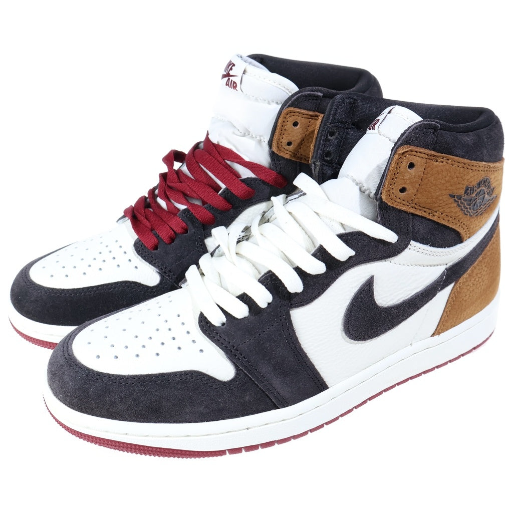 NIKE(ナイキ) AIR JORDAN1 HIGH OG エア ジョーダン 1 ハイカットスニーカー US9/27cm ブラック/ブラウン DZ5485-201