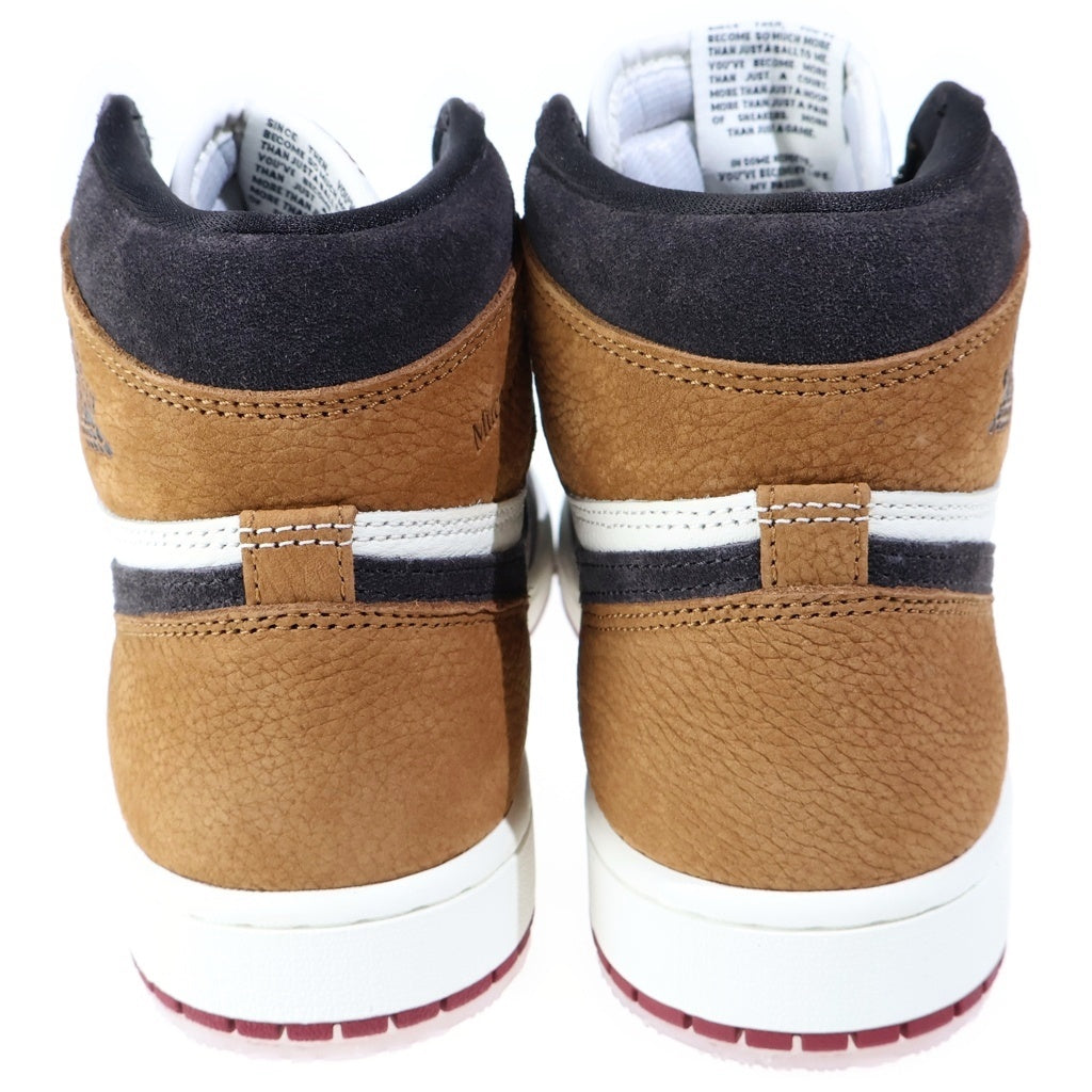 NIKE(ナイキ) AIR JORDAN1 HIGH OG エア ジョーダン 1 ハイカットスニーカー US9/27cm ブラック/ブラウン DZ5485-201