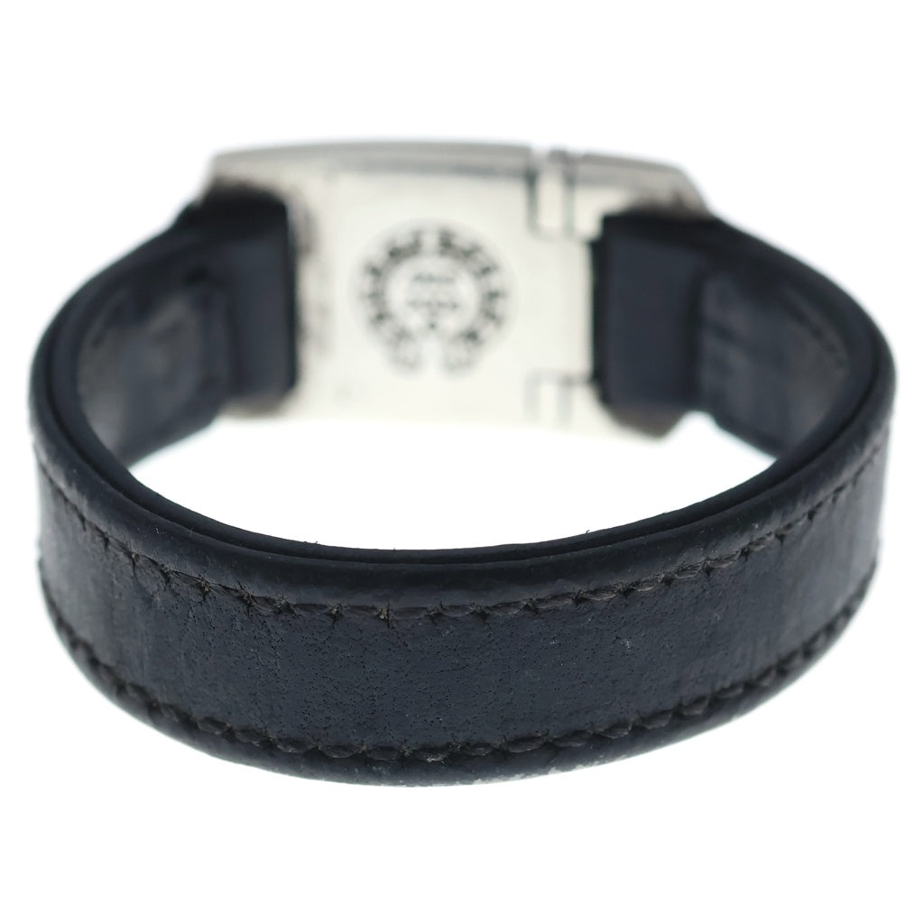 CHROME HEARTS(クロムハーツ) HARNESS CROSS BOX ハーネス クロスボックス レザーブレスレット シルバー/ブラック