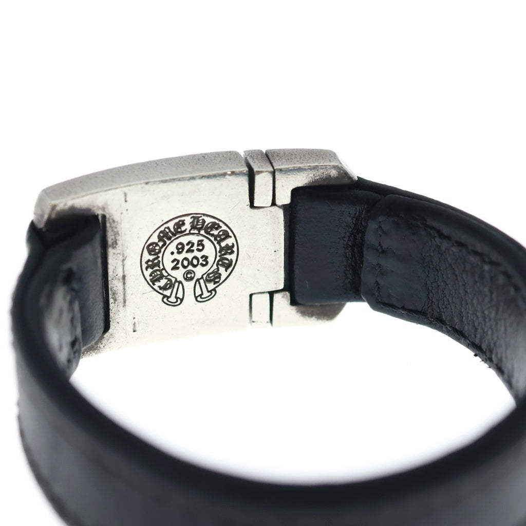 CHROME HEARTS(クロムハーツ) HARNESS CROSS BOX ハーネス クロスボックス レザーブレスレット シルバー/ブラック