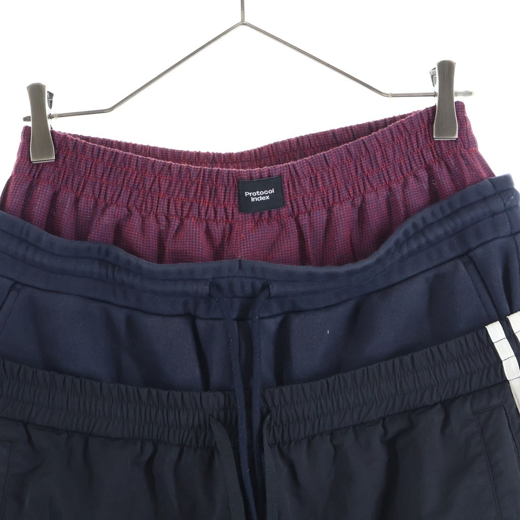NO BRAND(ノーブランド) PROTOCOL INDEX プロトコルインデックス 3レイヤードパンツ ワイドパンツ ブラック