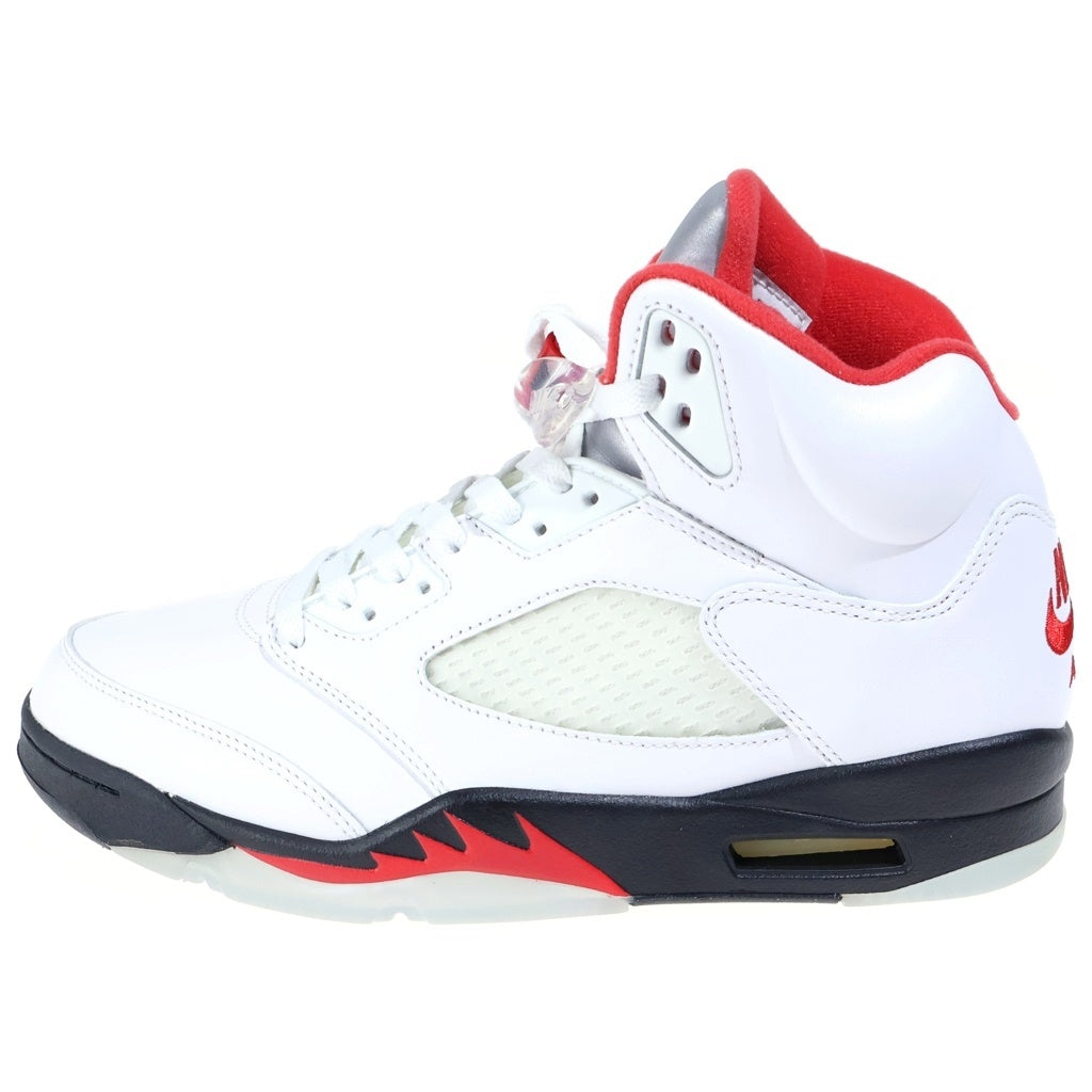 NIKE(ナイキ) AIR JORDAN RETRO FIRE RED エアジョーダン 5 レトロ ハイカットスニーカー シューズ ホワイト/レッド US9/27cm DA1911-102