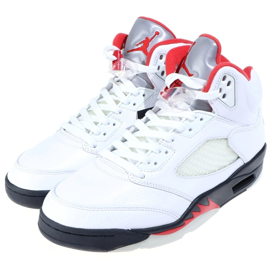 NIKE(ナイキ) AIR JORDAN RETRO FIRE RED エアジョーダン 5 レトロ ハイカットスニーカー シューズ ホワイト/レッド US9/27cm DA1911-102
