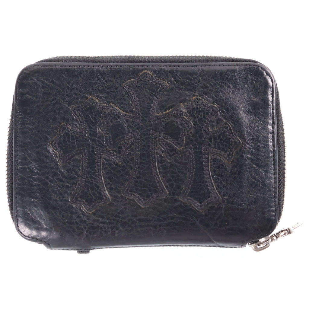 CHROME HEARTS(クロムハーツ) BANK ROBBER バンクロバー クロスパッチ付きレザー財布 ブラック