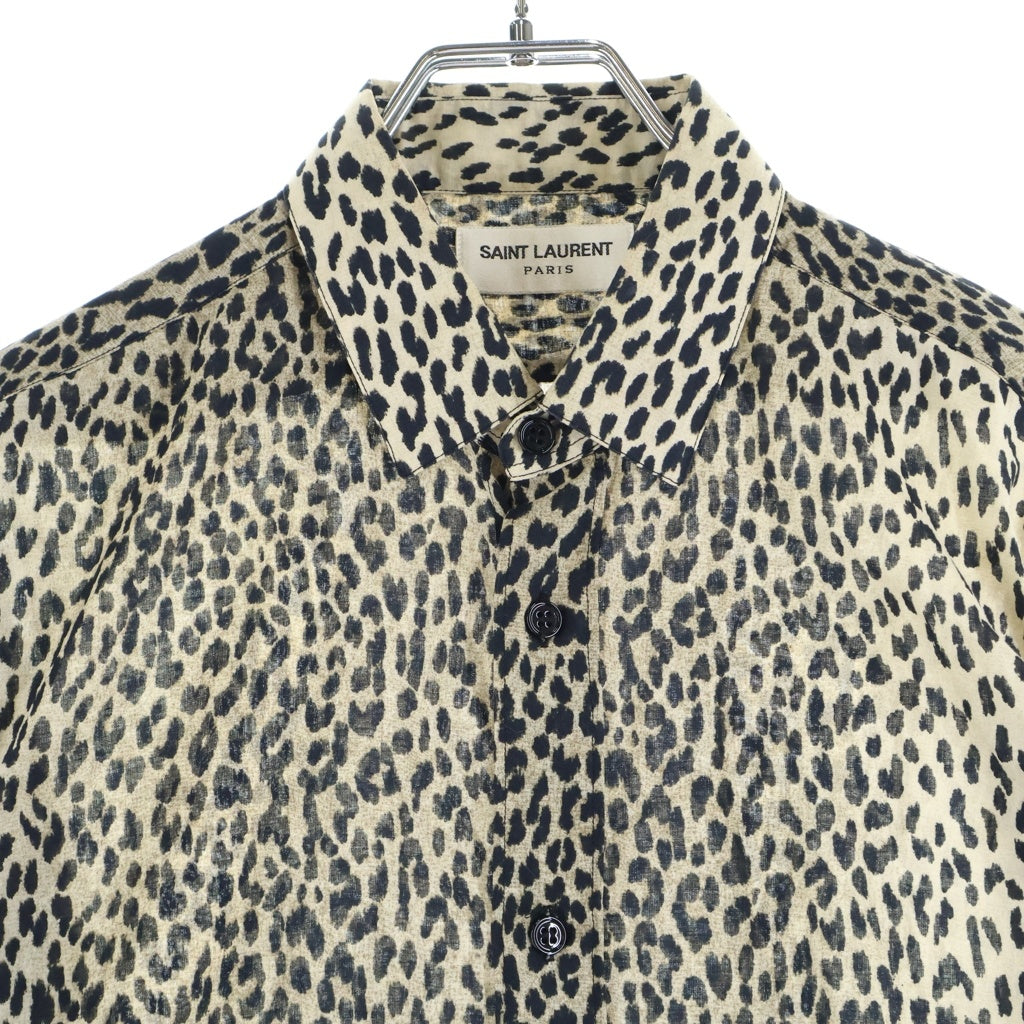 SAINT LAURENT PARIS(サンローランパリ) 13AW エディ期 ベイビーキャット総柄 長袖シャツ マルチカラー 323951 YM30P