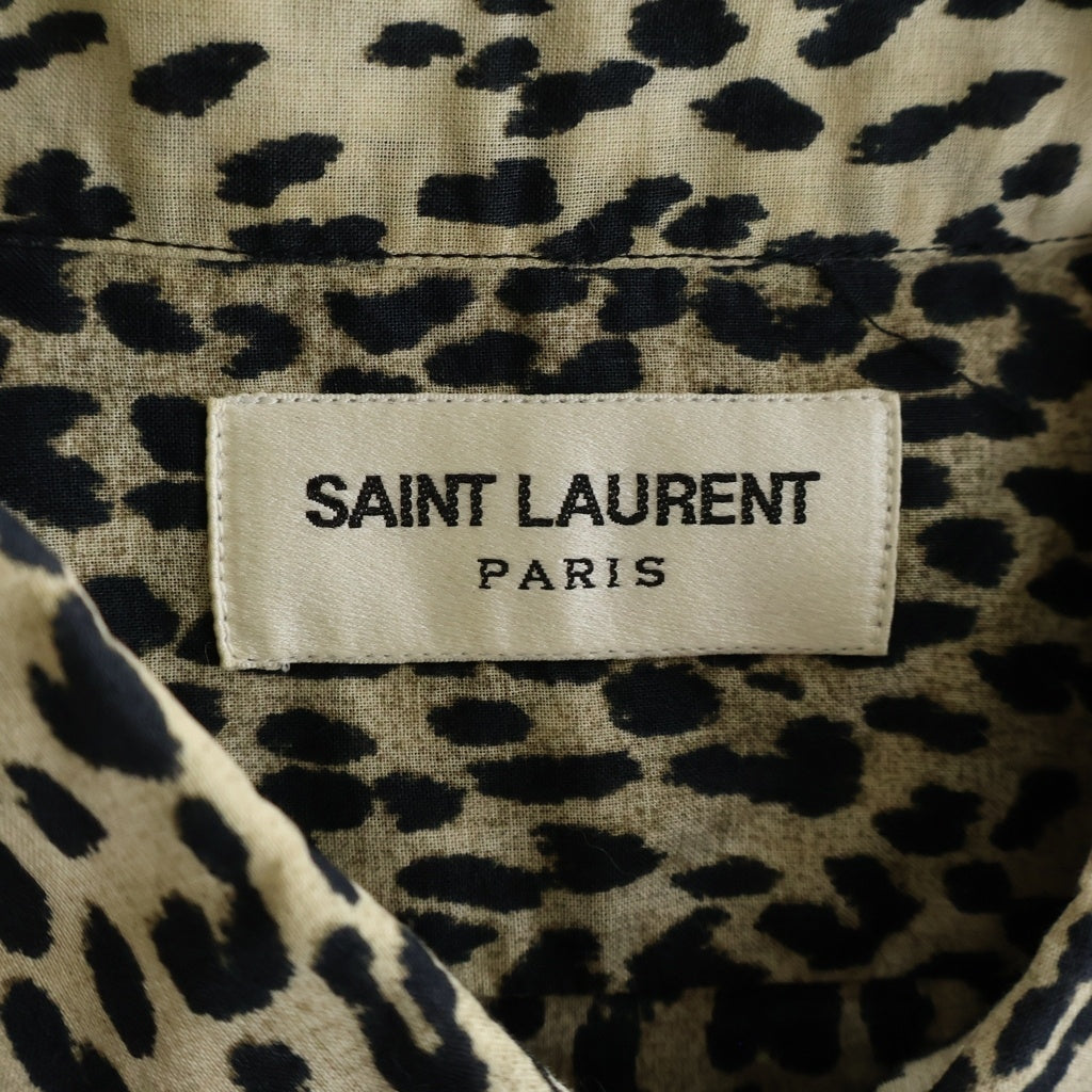 SAINT LAURENT PARIS(サンローランパリ) 13AW エディ期 ベイビーキャット総柄 長袖シャツ マルチカラー 323951 YM30P
