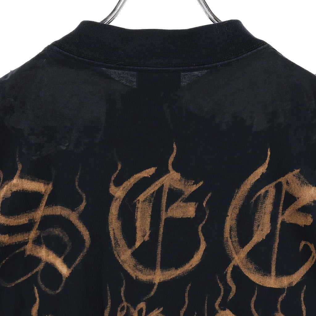 BALENCIAGA(バレンシアガ) 23SS HEVY METAL TEE ヘビーメタル フロントプリント クルーネック半袖カットソーTシャツ ブラック 744439 TOVE1