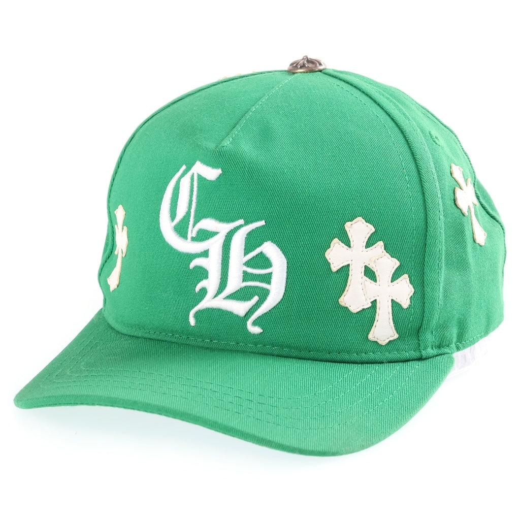 CHROME HEARTS(クロムハーツ) CH HAT CH刺繍 クロスパッチ 5パネル ベースボールキャップ 帽子 グリーン