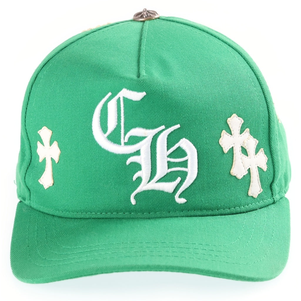 CHROME HEARTS(クロムハーツ) CH HAT CH刺繍 クロスパッチ 5パネル ベースボールキャップ 帽子 グリーン
