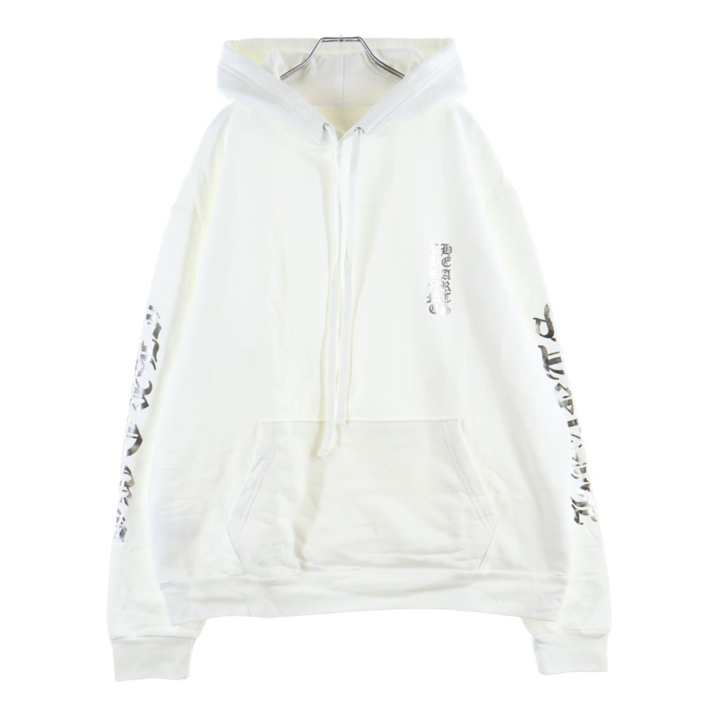 CHROME HEARTS(クロムハーツ) WWW.CHROMEHEARTS.COM SILVER GLITTER HOODIE オンライン限定 グリッター 袖英字プリントプ ルオーバースウェットパーカー