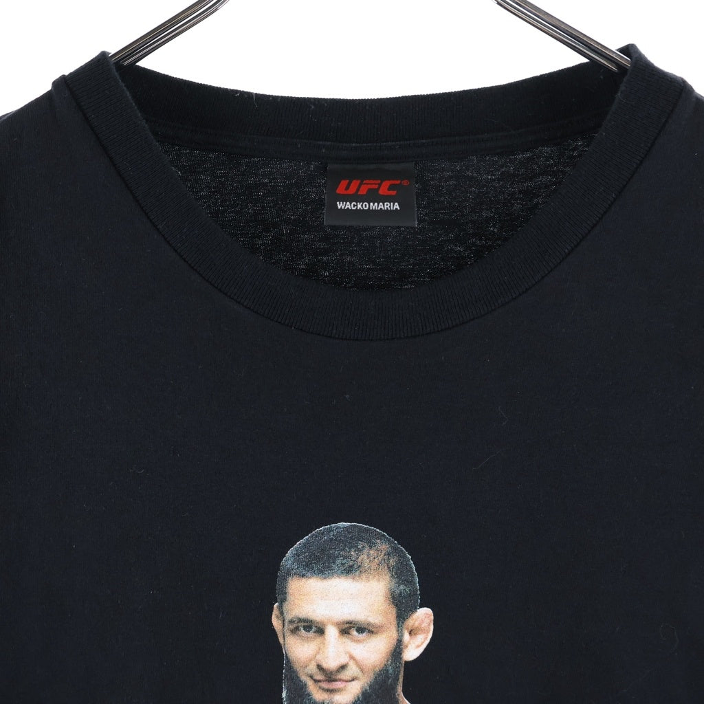 WACKO MARIA(ワコマリア) ×UFC WASHED HEAVY WEIGHT CREW NECK T-SHIRT グラフィック半袖Tシャツ カットソー ブラック