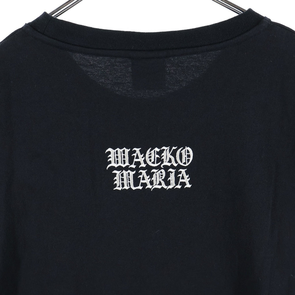 WACKO MARIA(ワコマリア) ×UFC WASHED HEAVY WEIGHT CREW NECK T-SHIRT グラフィック半袖Tシャツ カットソー ブラック