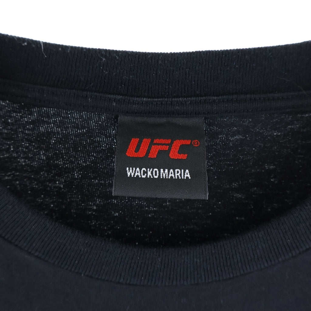 WACKO MARIA(ワコマリア) ×UFC WASHED HEAVY WEIGHT CREW NECK T-SHIRT グラフィック半袖Tシャツ カットソー ブラック