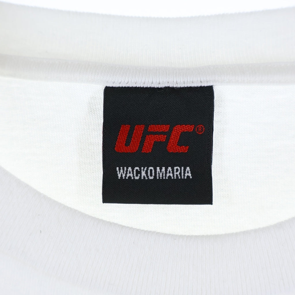 WACKO MARIA(ワコマリア) 26SS ×UFC HEAVY WEIGHT CREW NECK SWEAT SHIRT グラフィック半袖Tシャツ カットソー ホワイト UFC-WM-WT02